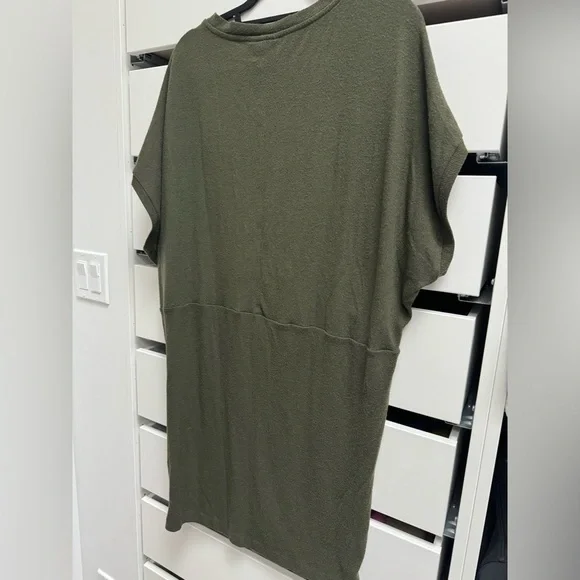 ANTHROPOLOGIE Saturday Sunday Cap Sleeve Sweater Mini Dress Army Green Size S - Picture 4 of 5